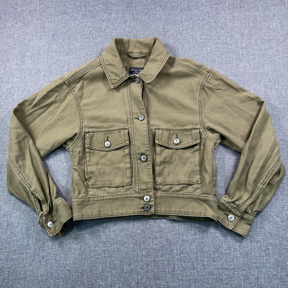 Vintage Abercrombie & Fitch Tan Utility Jacket Size XS Cargo Light Academia